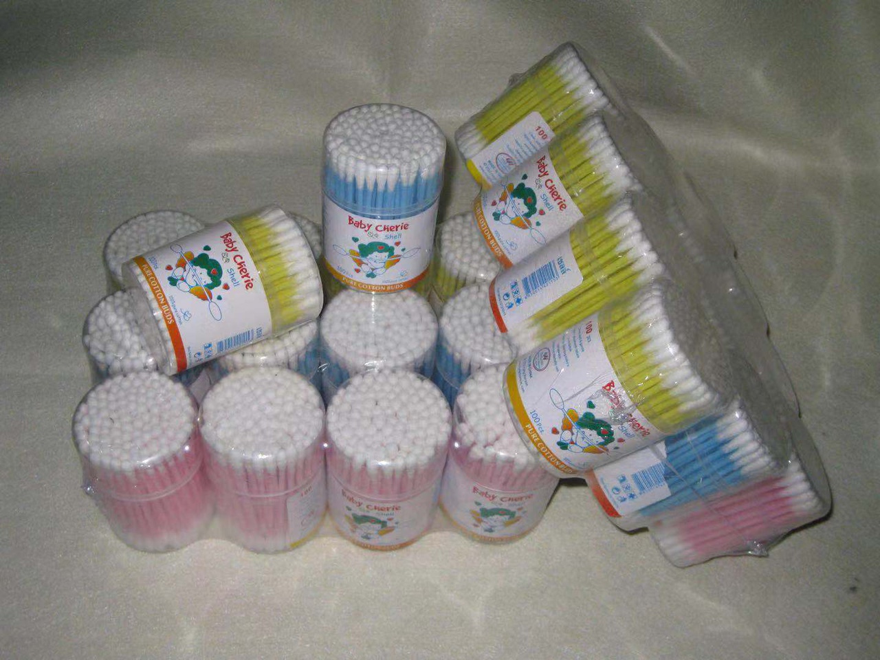 100圆棉签盒装清洁掏耳朵竹棒棉签化妆用美容棒消毒家用棉签