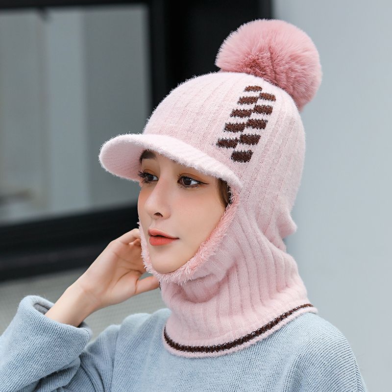 Sombrero de otoño invierno moda de mujer versión coreana hilo de lana versátil cuello de una sola pieza protector del oído térmica sombrero de punto Application Scenario
