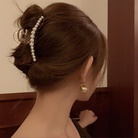 韩国ins珍珠发夹边夹少女后脑勺大小号发抓头发夹子抓夹发卡头饰