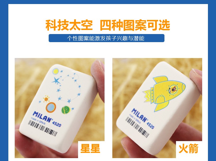 西班牙MILAN米兰个性贴画橡皮（太空款）PMM4520详情图3