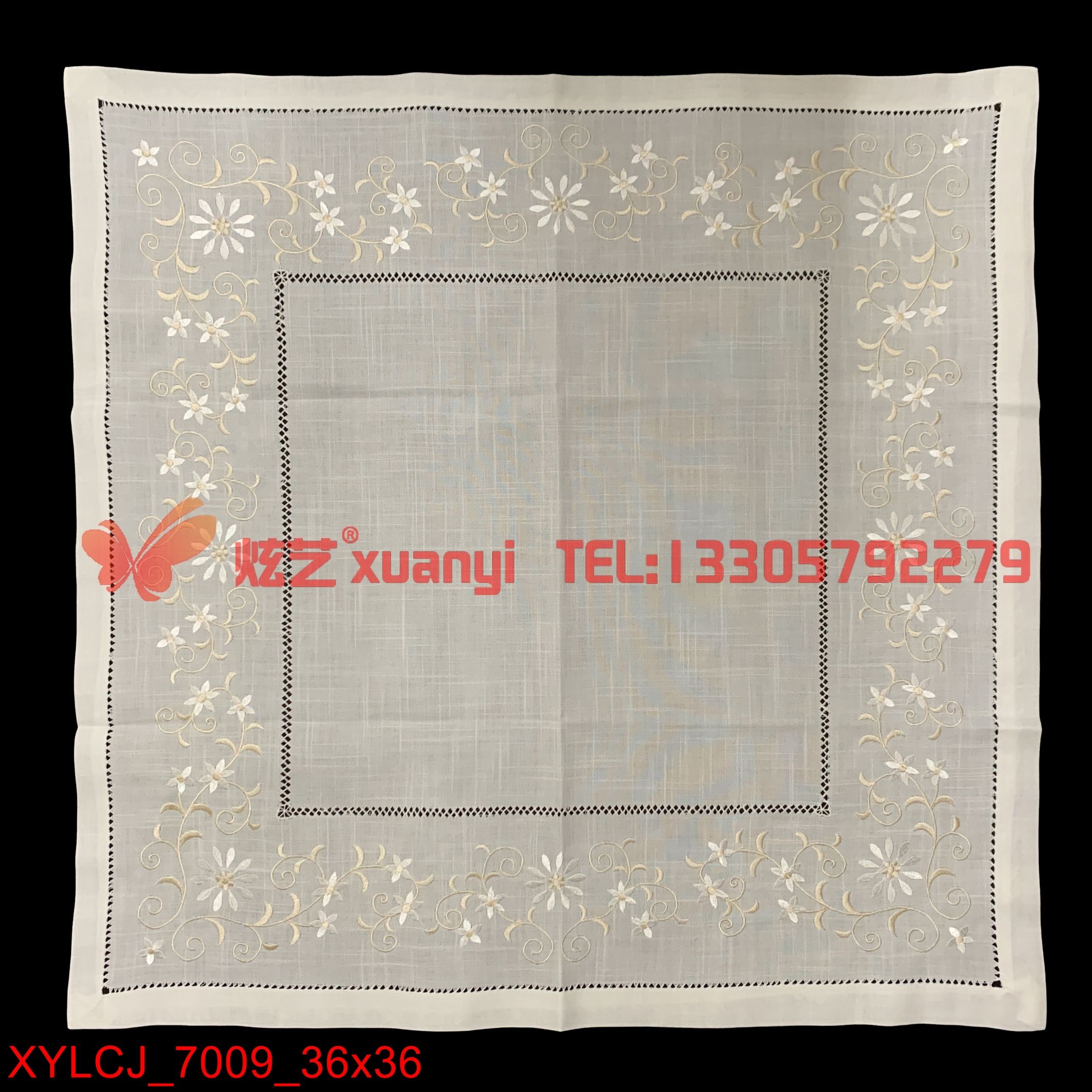 35753炫艺绣品 纯棉绣花自辅边手工绣花 电脑刺绣单色彩色一色绣 欢迎来稿免费打样