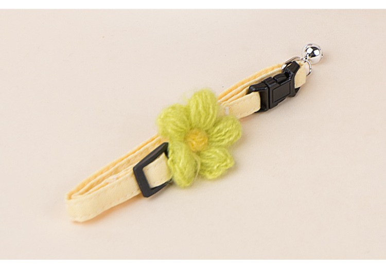 Direct sales from the manufacturer of pet cat collars: solid-color wool small flower cat collars, adjustable cat collars detail image 7
