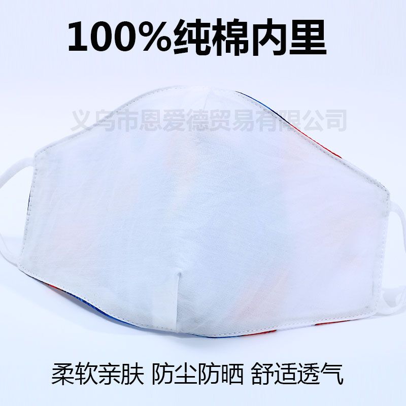 工厂直销新款圣诞节3D印花防尘挂耳式纯棉内里透气口罩定制跨境细节图