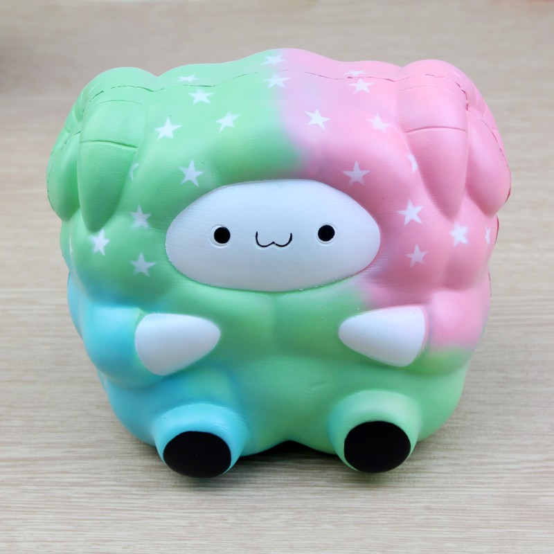 跨境专供新款squishy大绵羊PU慢回弹星空条纹绵羊解压玩具详情图1