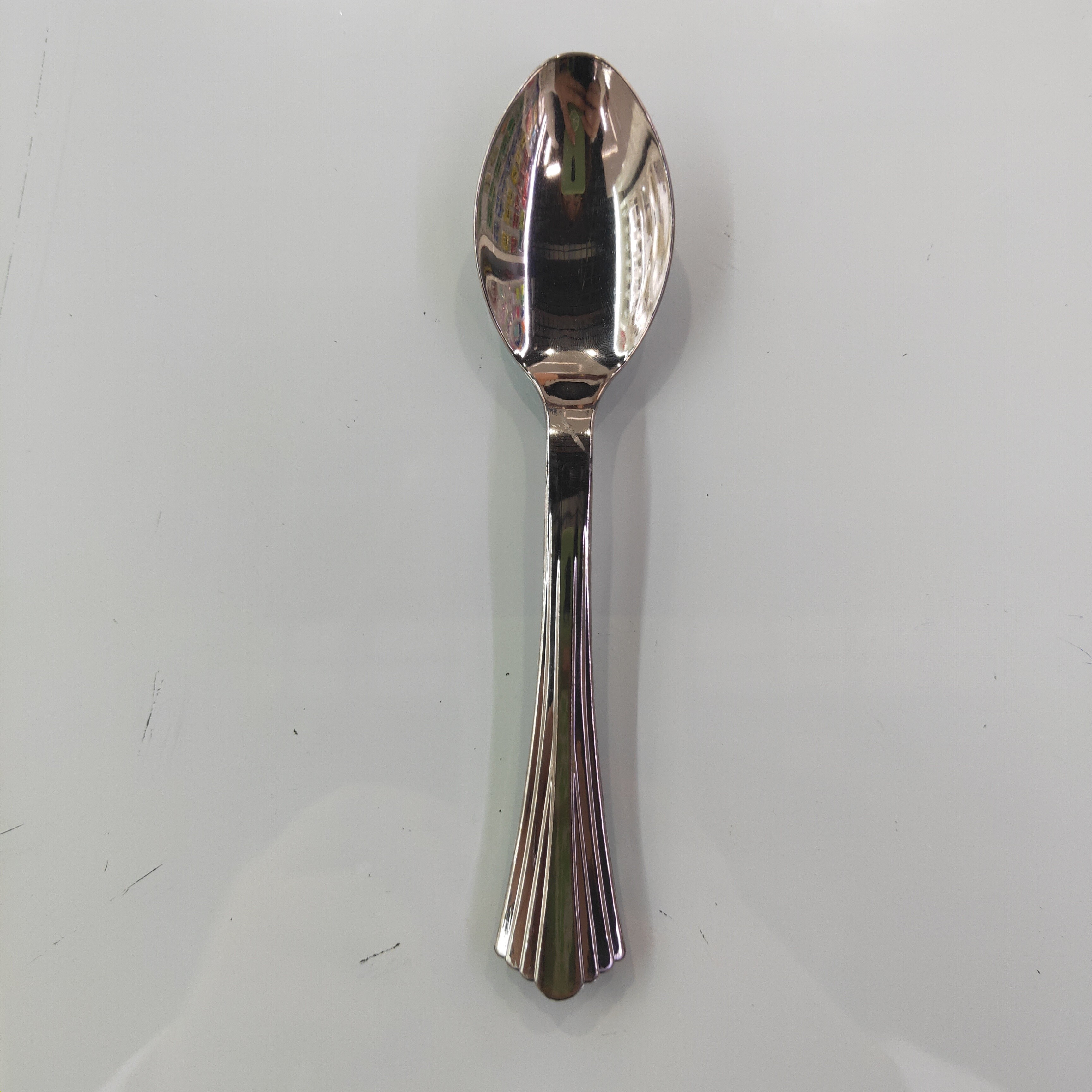 Pm-3Ss, Disposable Tableware Stainless Steel Western Tableware Party Goblet Plastic Champagne Gold Plate Spoon details Picture