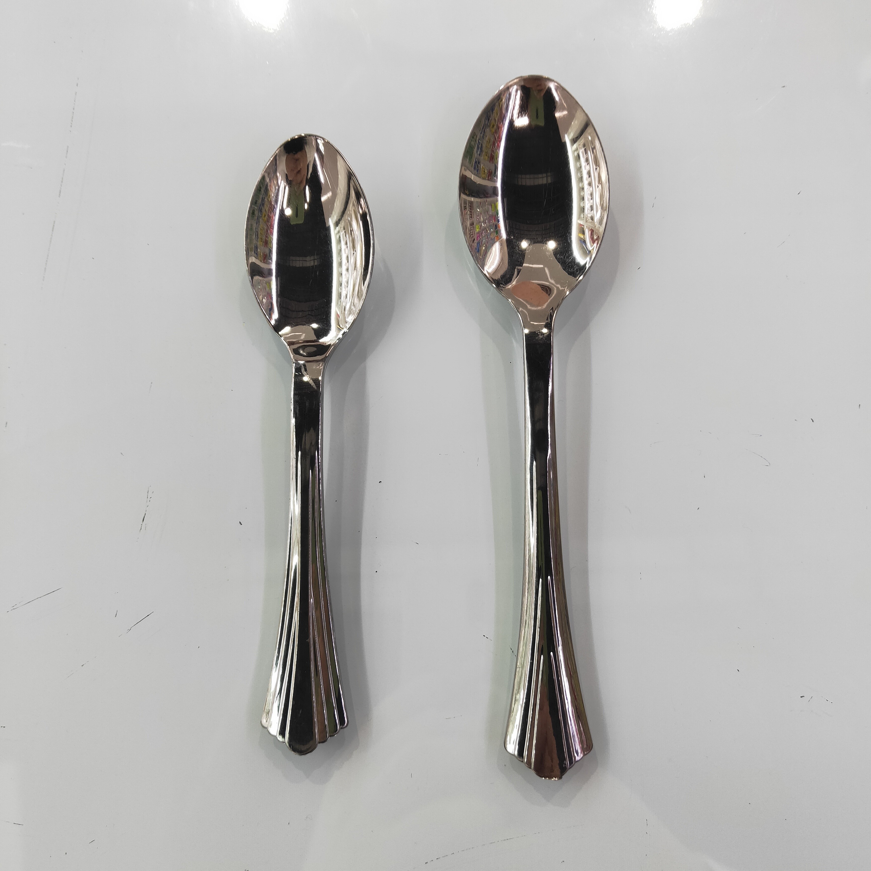 Pm-3Ss, Disposable Tableware Stainless Steel Western Tableware Party Goblet Plastic Champagne Gold Plate Spoon Specification drawing