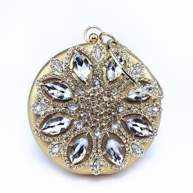 钻包新款手挽晚宴包镶钻礼服圆形时尚钻石女包详情图5