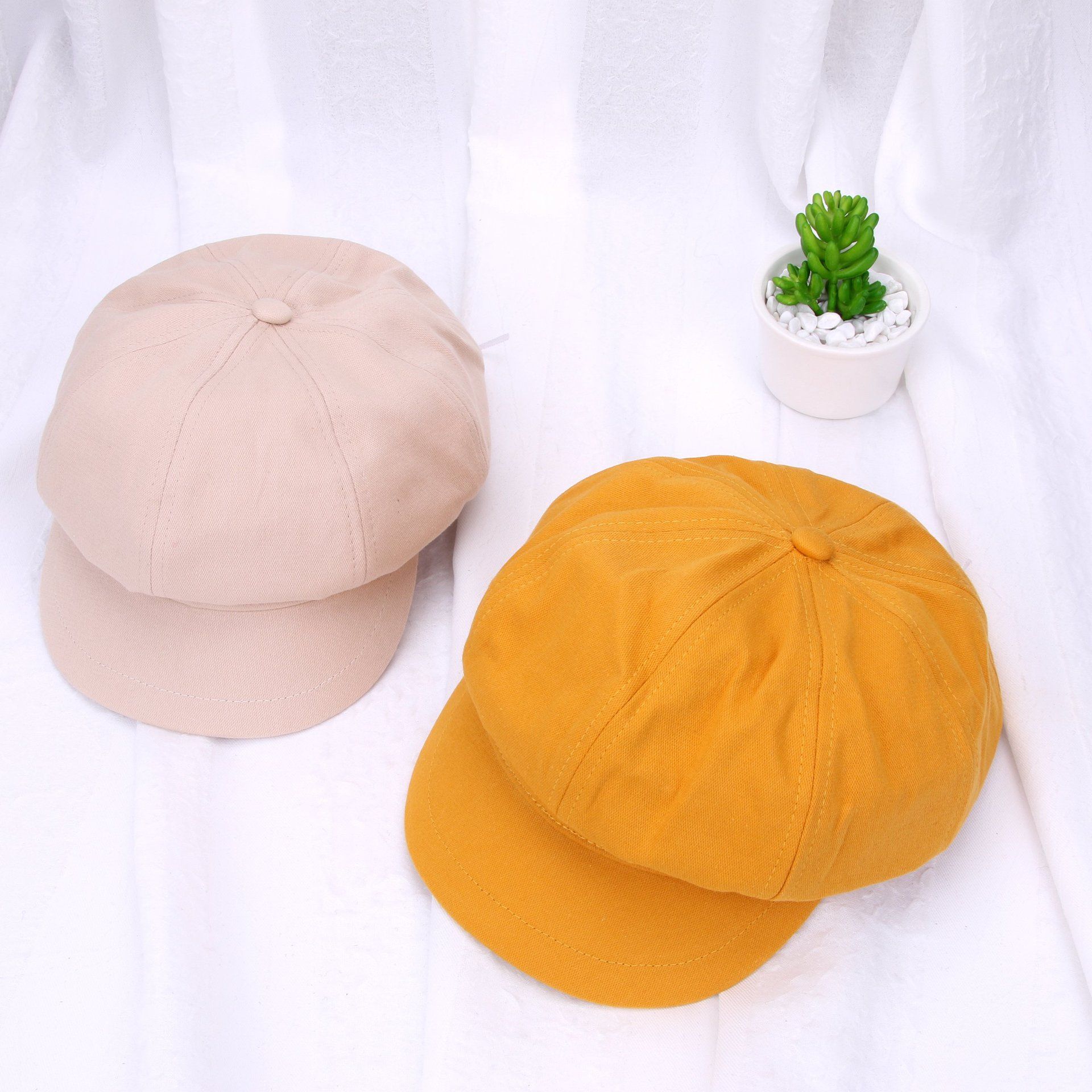 时尚复古贝雷帽八角帽子新款女士秋冬季韩版保暖百搭全棉帽产品图