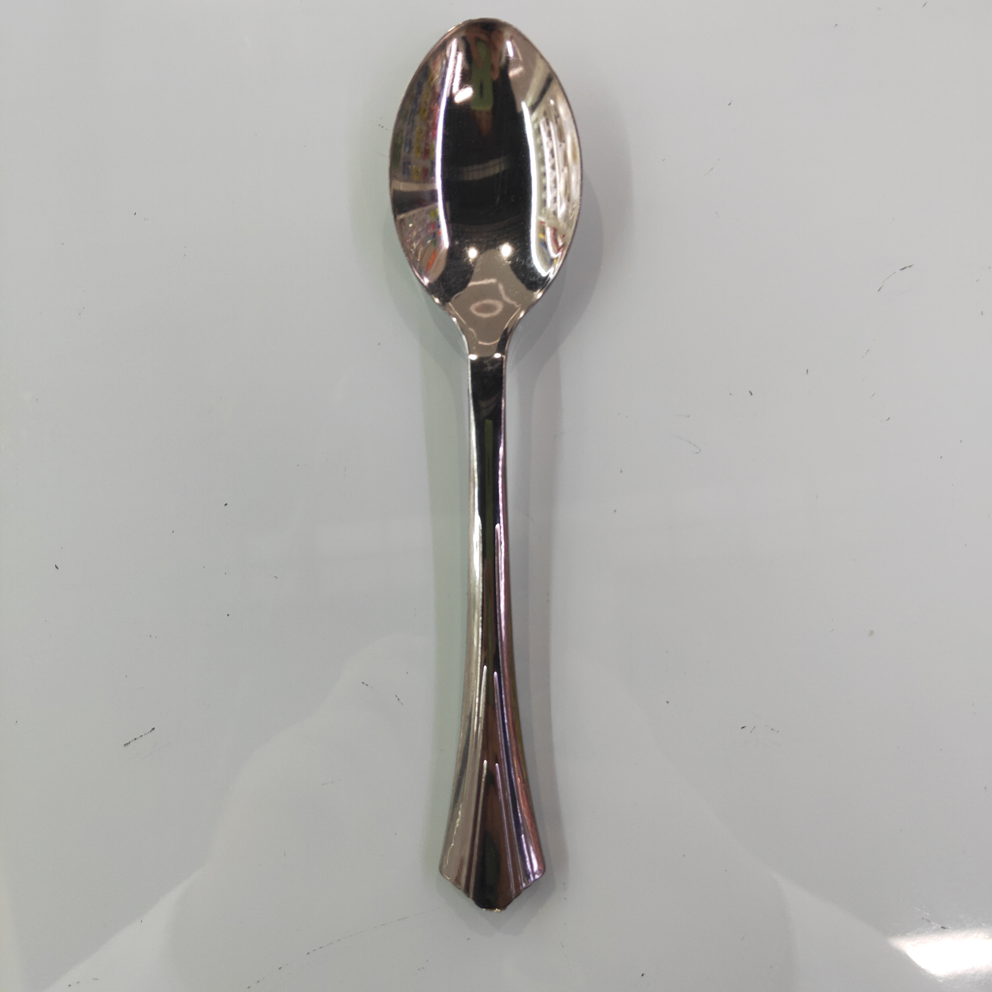 Pm-3Ss, Disposable Tableware Stainless Steel Western Tableware Party Goblet Plastic Champagne Gold Plate Spoon full figure