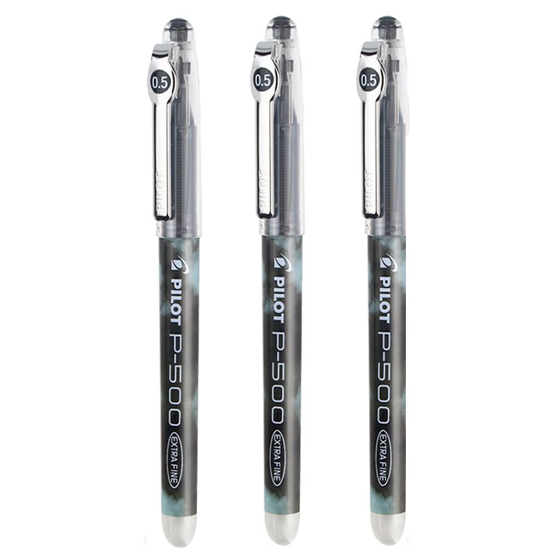 日本Pilot百乐中性笔BL-P50/P500针管考试水笔签字笔0.5mm黑色三支装