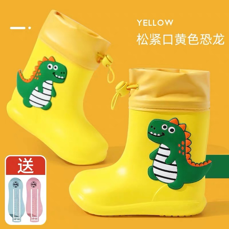 Yellow EVA dinosaur rain boots