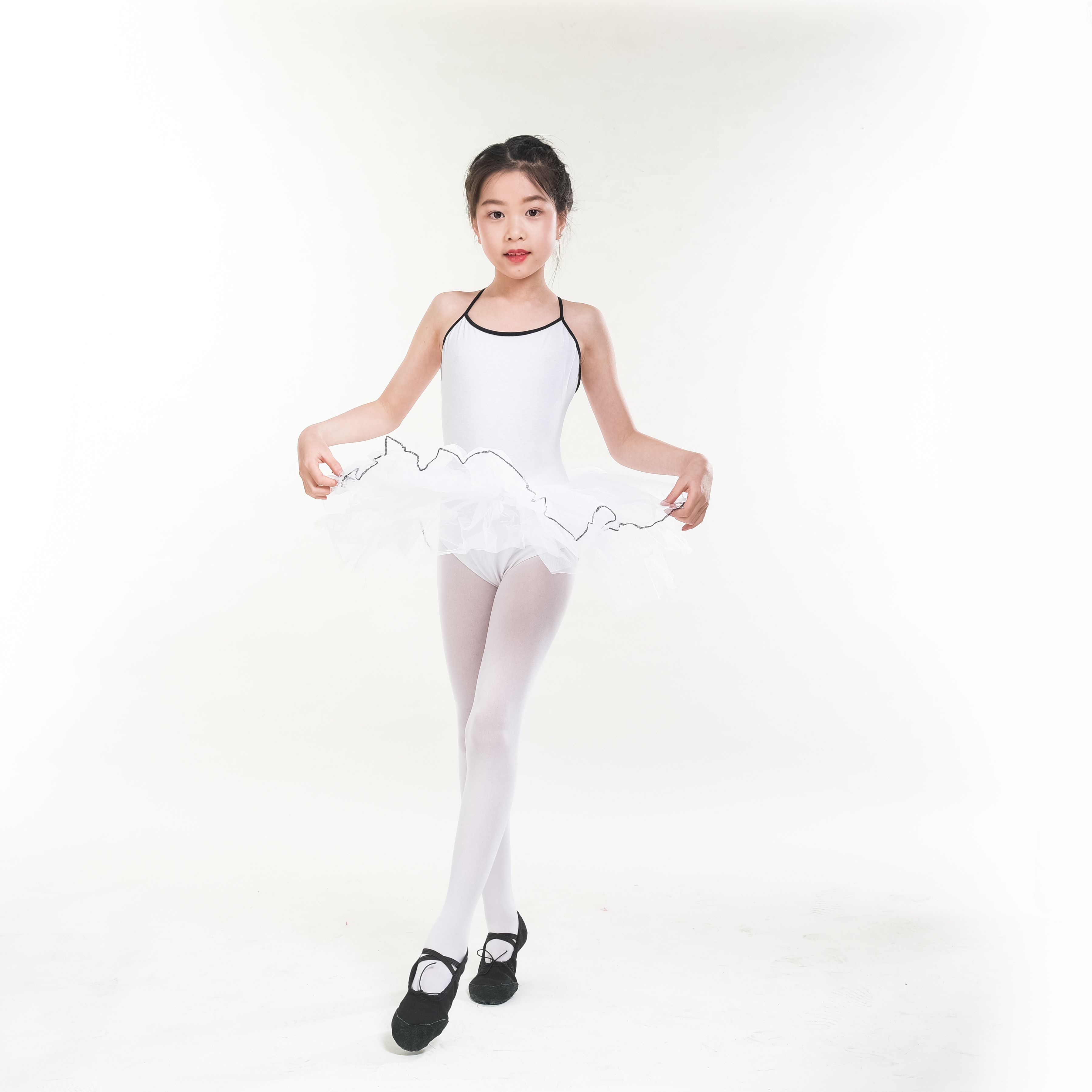 129 莱卡棉 美国网纱 儿童吊带连体裙 可开裆 三层纱裙