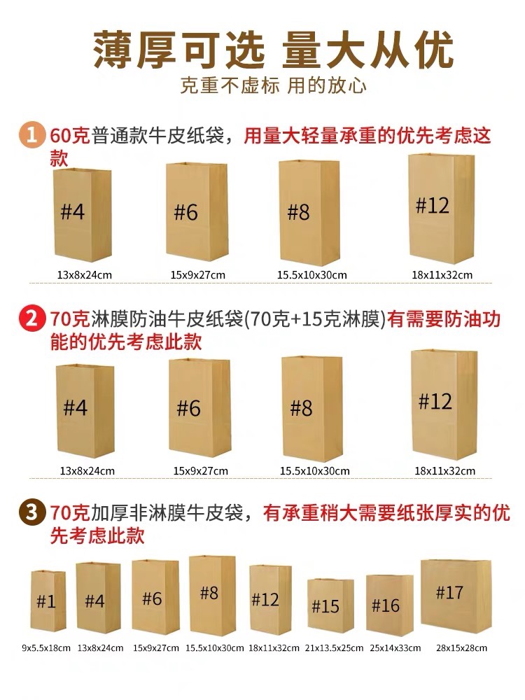 Food Bag Bread Bag Storage Bag Kraft Paper Bag South American Export Saudi Export European Export Standards undefined