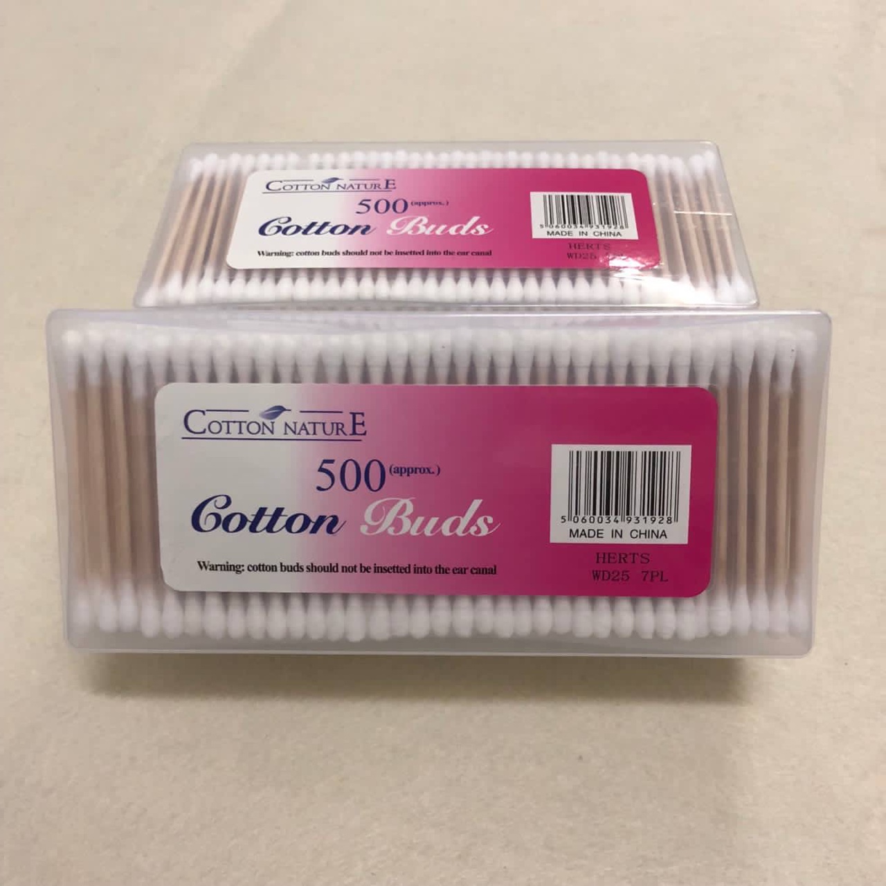 500长方木棒棉签盒装清洁掏耳朵竹棒棉签化妆用美容棒消毒家用棉签