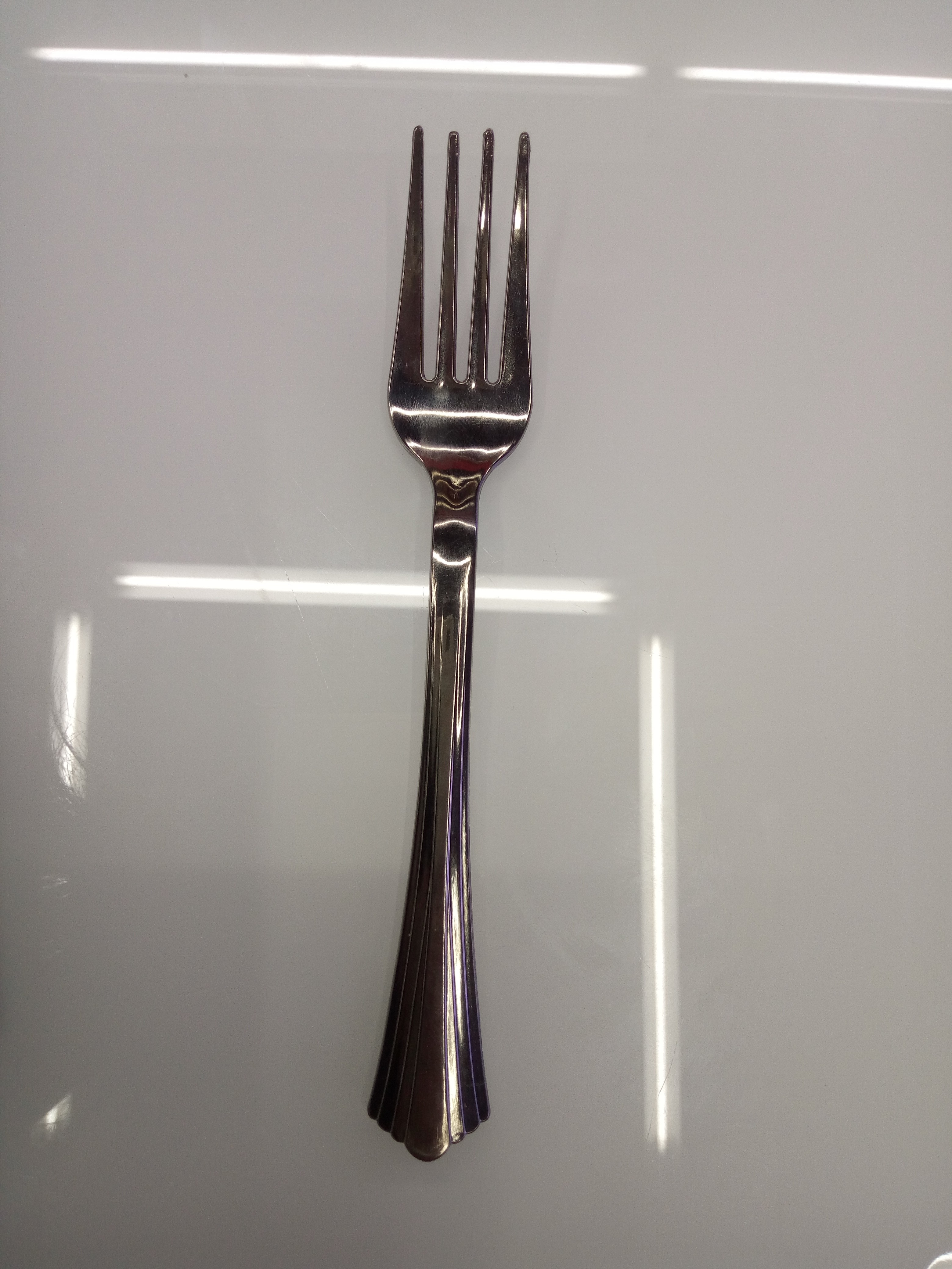 Pm-3S Stainless Steel Plated Plastic Fork Disposable Tableware Party Gold Theme Birthday Party Banquet Plastic Imitation Stainless Steel Fork Specification drawing
