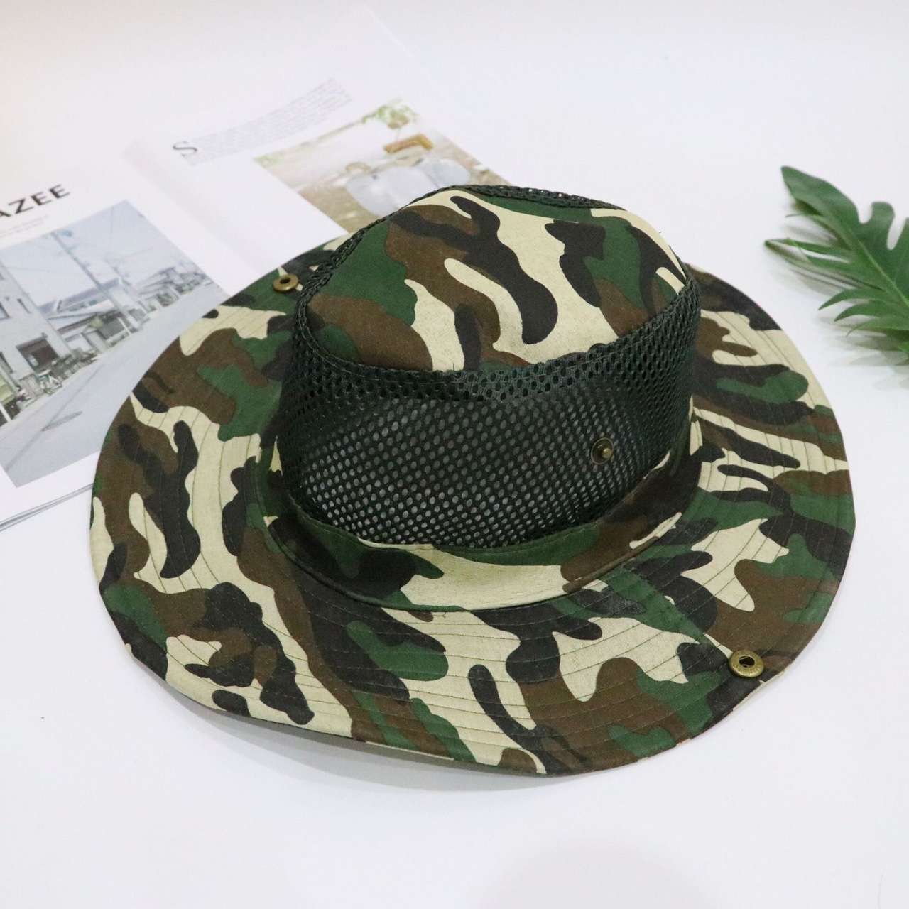 迷彩网帽登山帽