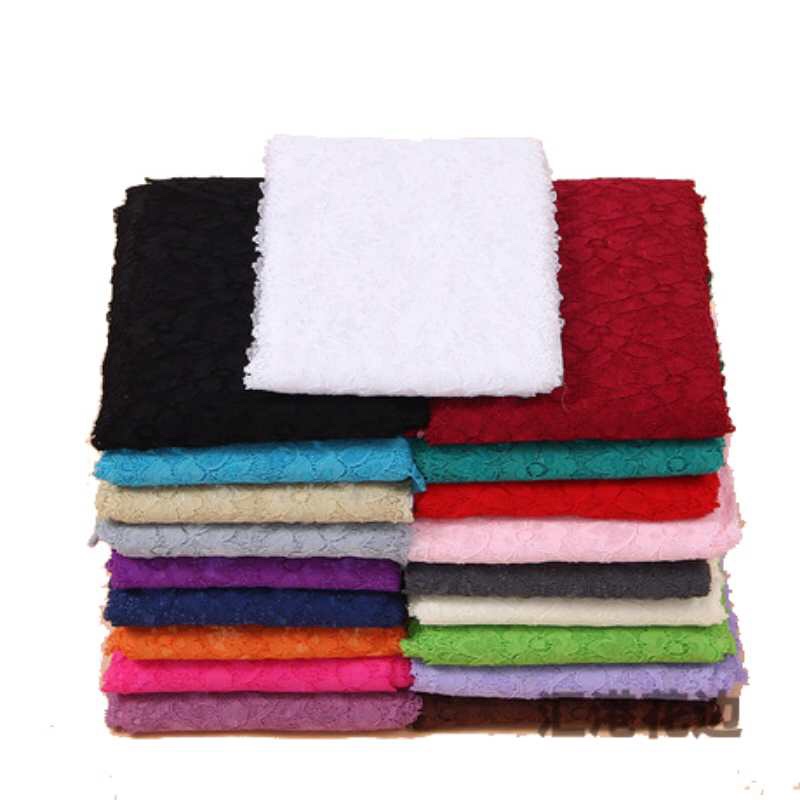 7580# has elastic lace. 16 cm wide, 22 colors available, 10 yards per pack, 150 yards per roll