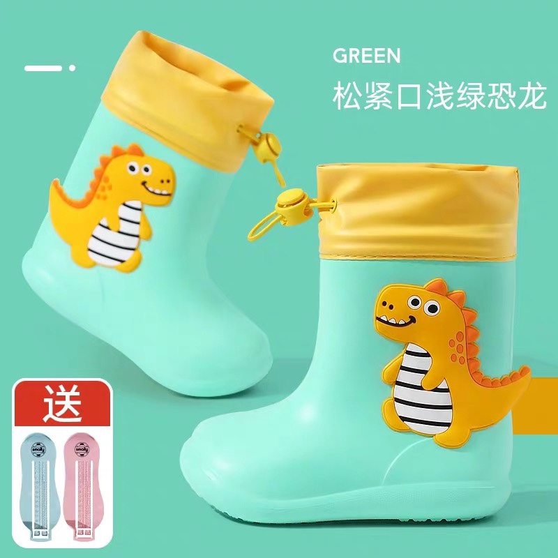 Light green EVA dinosaur rain boots