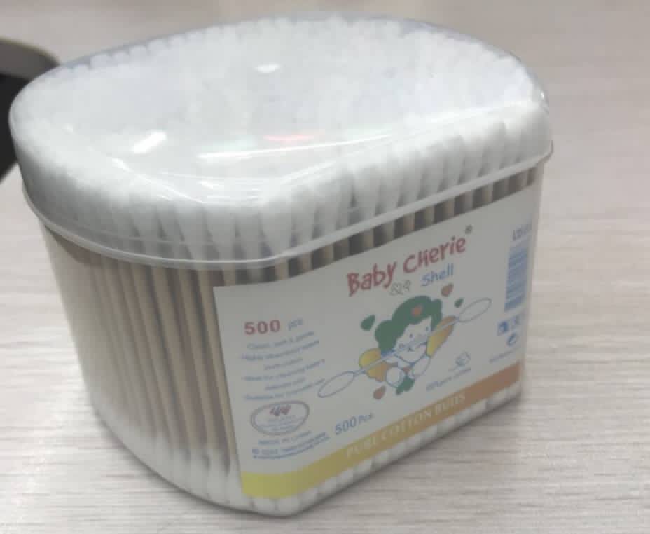 500弹盖木棒棉签盒装清洁掏耳朵竹棒棉签化妆用美容棒消毒家用棉签