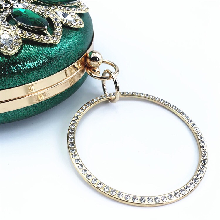 钻包新款手挽晚宴包镶钻礼服圆形时尚钻石女包详情图9