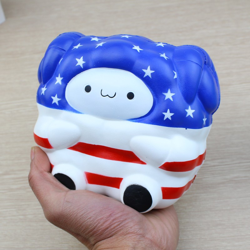 跨境专供新款squishy大绵羊PU慢回弹星空条纹绵羊解压玩具详情图2