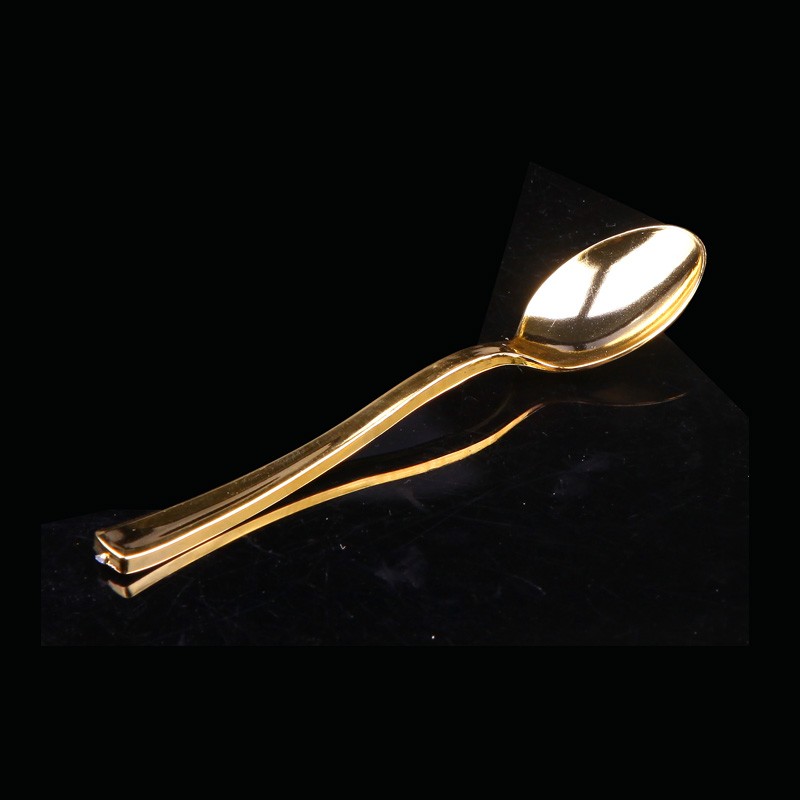 Disposable Plastic Cutlery Plastic Cutlery Spoon Disposable Plastic Cutlery Spoon Disposable Plastic Cutlery Spoon Disposable Color Plastic Cutlery Golden Medium Spoon Tea Spoon full figure