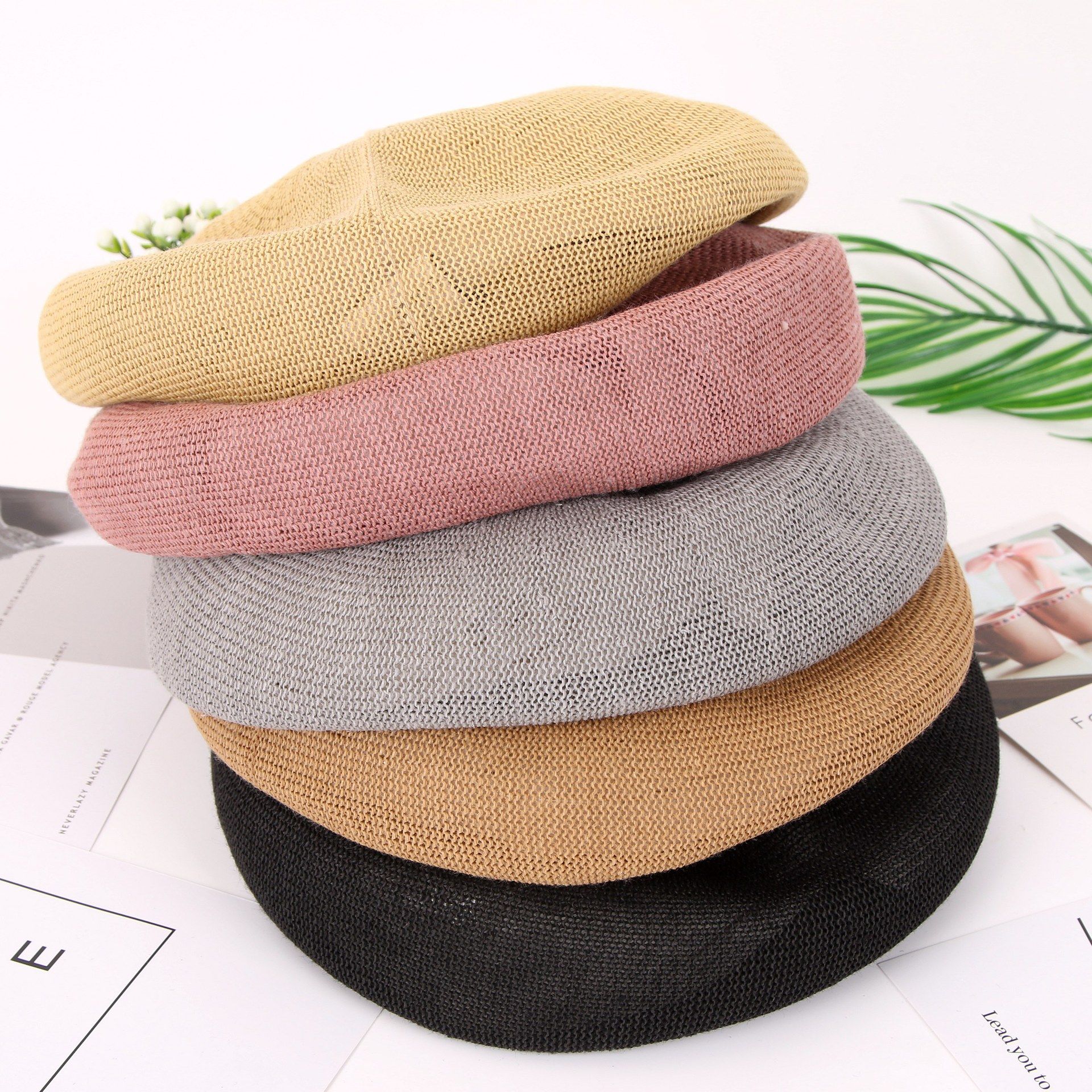 Summer Korean spring and autumn thin beret lady washable paper painter hat bud hat thumbnail