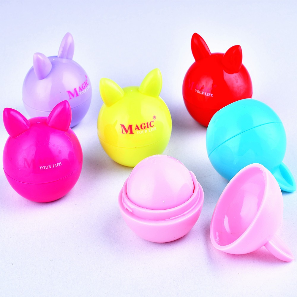 享姿新款水果味唇膏兔子润唇膏补水保湿球形唇蜜详情图2