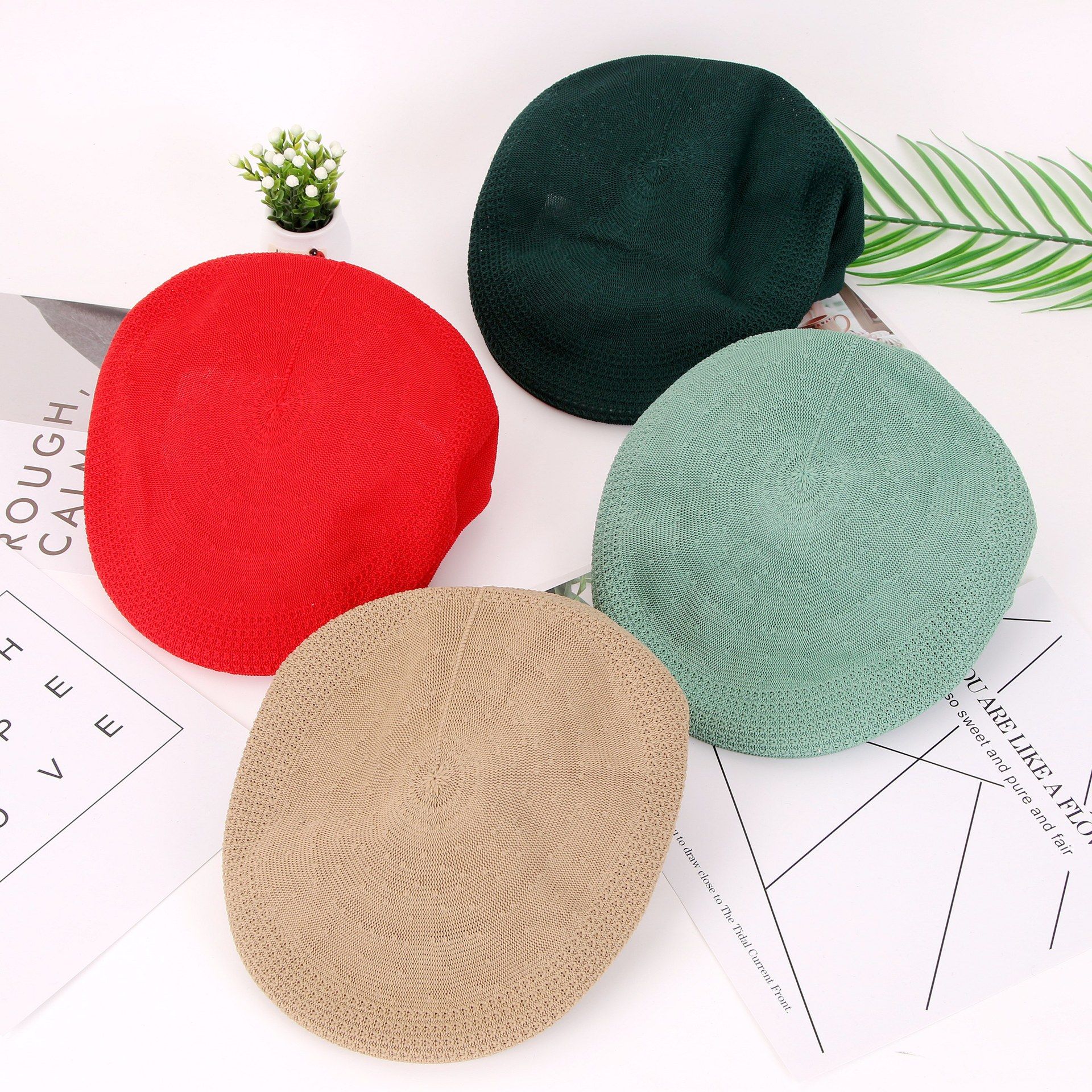 Men and women in advanced hats can wear the same Korean spring and summer cotton yarn Lord hat with kangaroo simple and versatile bud hat thumbnail