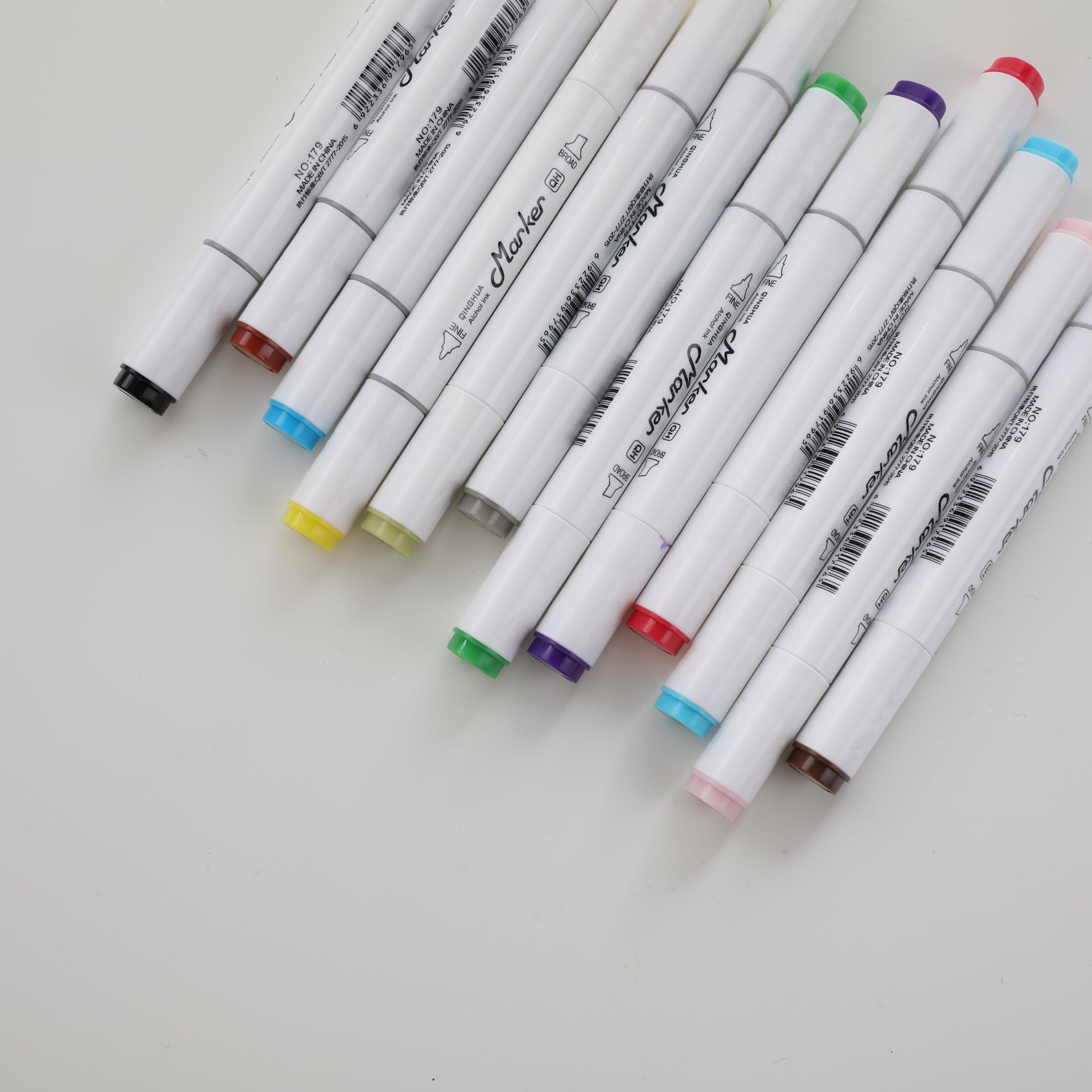 Manufacturer Processing Custom Double Head Oil Marker Set For Student Painting 179-12/18/24/36/48/60 Wholesale Specification drawing