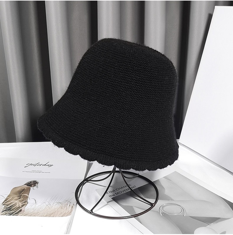 2020 sombrero de pescador mujer moda marca cara cara pequeña influencers versión coreana moda sombrero cubo negro cachemira punto sombrero versátil estilo de otoño de las mujeres undefined