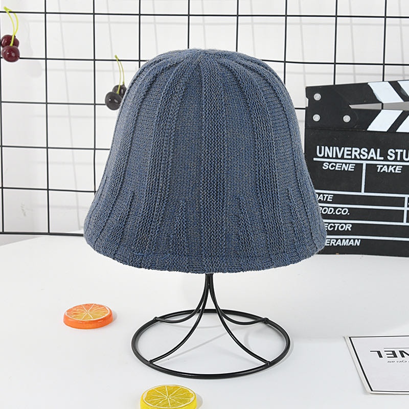 Cashmere pit striped women's bucket hat, fashionable, trendy, casual and versatile hat, a small fisherman hat that shows off your face in autumn and winter undefined