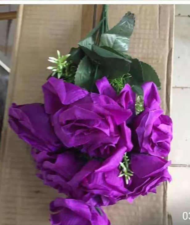 Twelve flat-mouthed roses