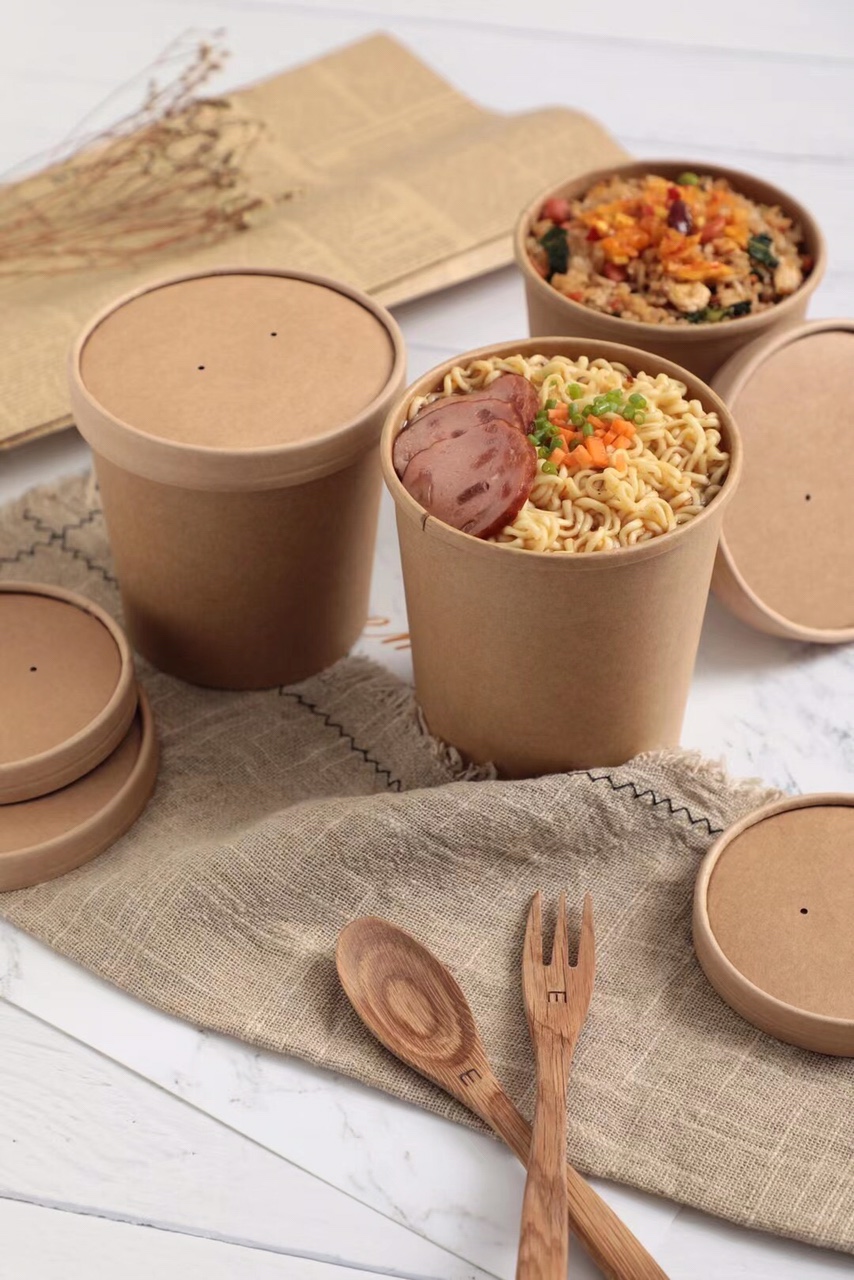 750ml汤桶杯300g防水牛皮+18PE沙拉碗粥桶