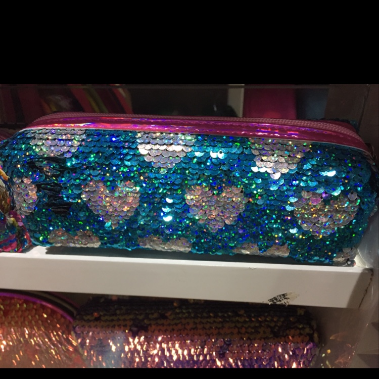 Octagon glitter pen case 8
