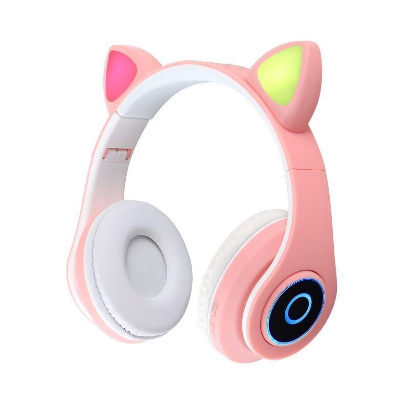 New internet-famous bestseller: Colorful glowing cat ear Bluetooth headphones, cross-border wireless over-ear headphones with stereo sound detail image 15