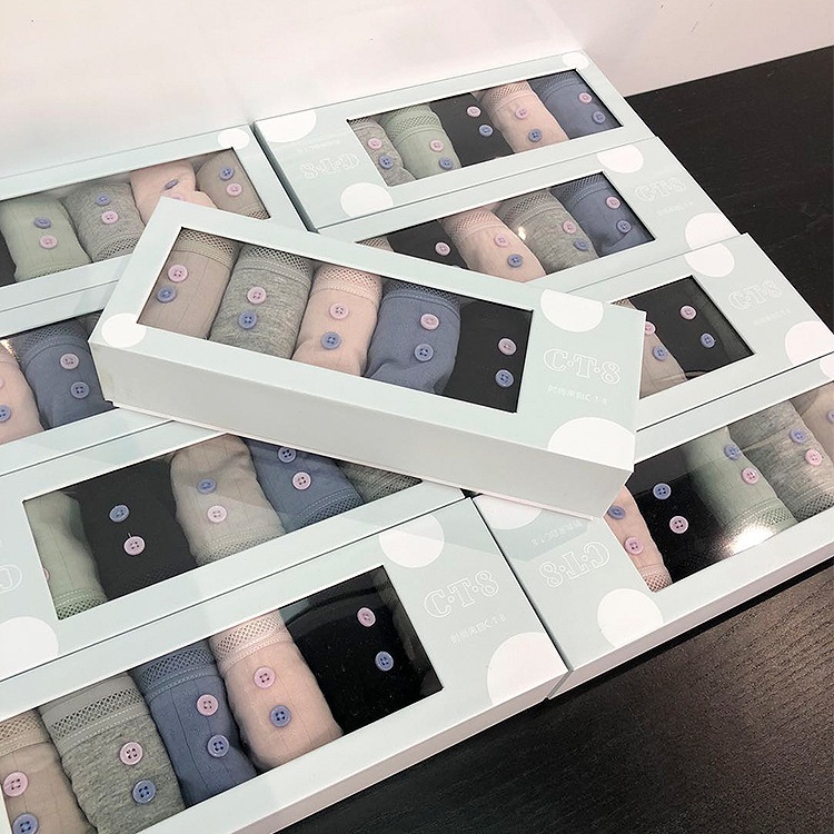 厂家直销来样定制白卡纸开窗定制包装盒礼品盒收纳盒内裤包装盒新款定制详情图8