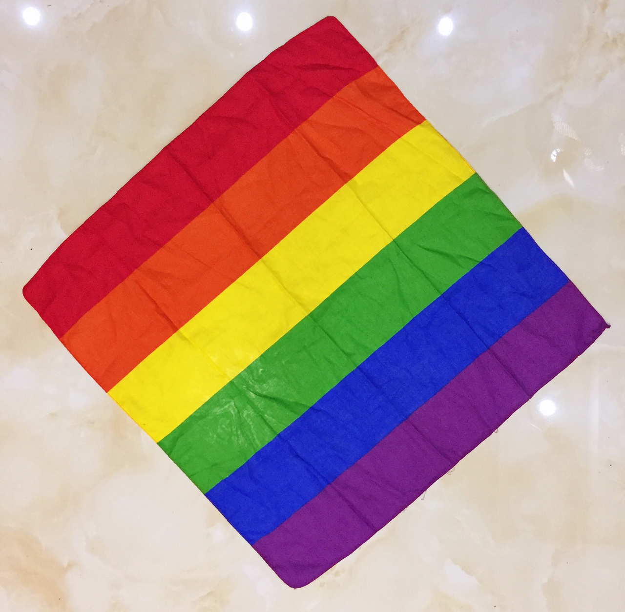 全棉头巾宽七彩条纹同性恋方巾