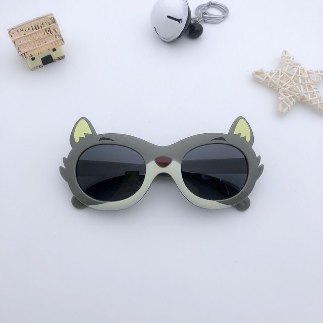 新款卡通小灰灰小狐狸儿童太阳镜硅胶遮阳宝宝墨镜潮流小孩护目偏光眼镜送小汽车盒子详情图6