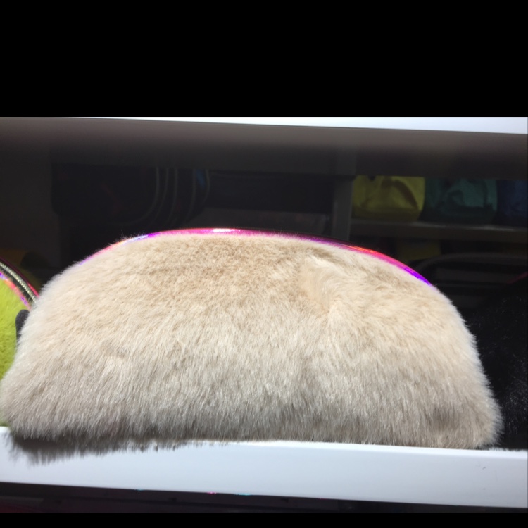 New plush pencil case light grey