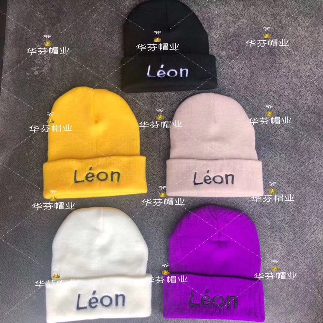Winter Explosive Autumn And Winter Embroidered Wool Knitted Hats For Men And Women
