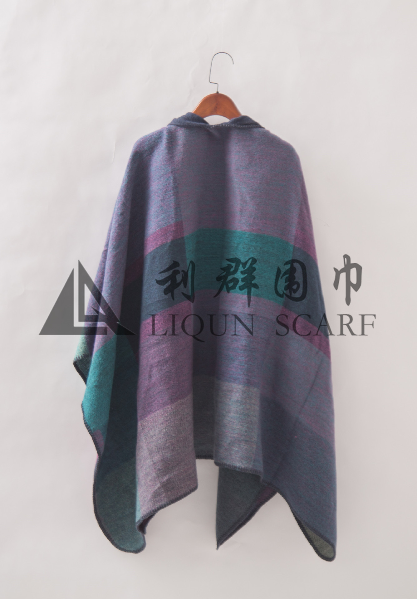 仿羊绒开叉披肩B详情图2