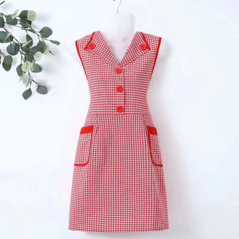 Plaid Lapel Apron