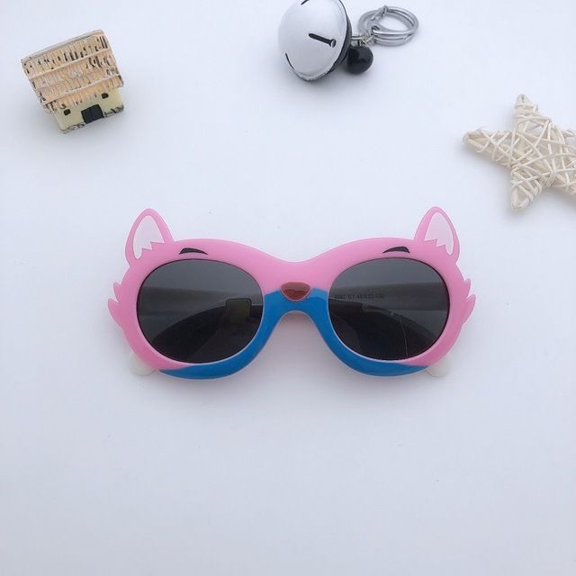 新款卡通小灰灰小狐狸儿童太阳镜硅胶遮阳宝宝墨镜潮流小孩护目偏光眼镜送小汽车盒子详情图7