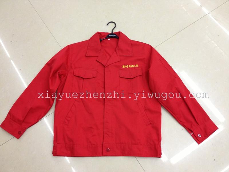 厂家直销  翻领长袖短袖套装工作服班服定做夏约产品图