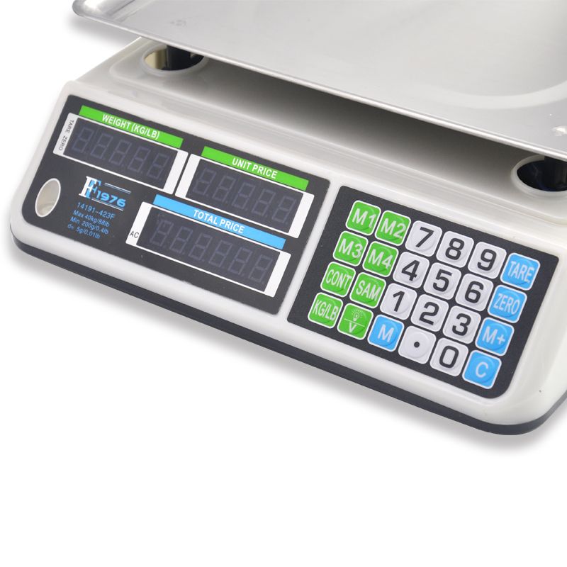 14191-423F electronic Price platform scale, 40KG/5g electronic price scale, commercial scale, export foreign trade, English fruit scale details Picture