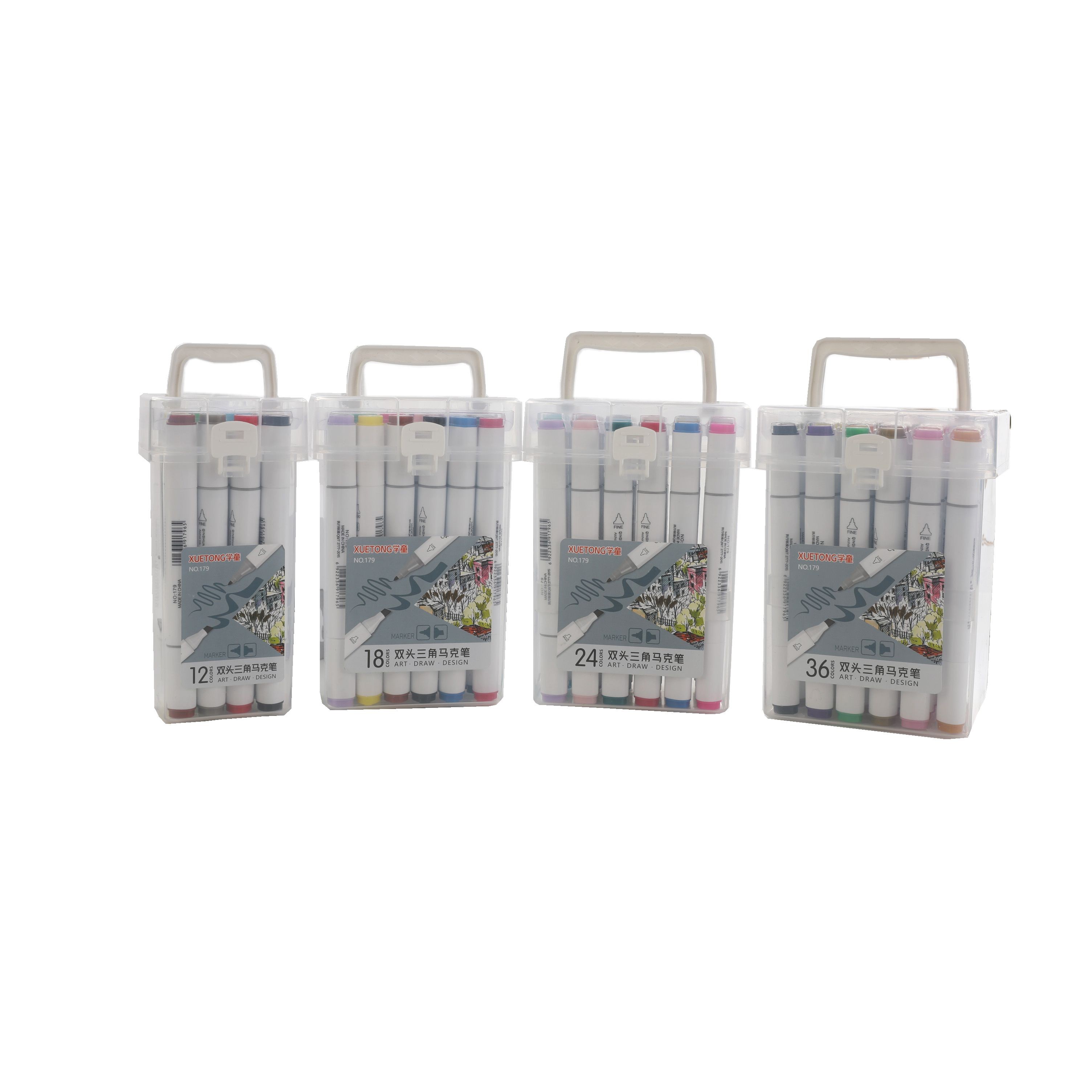 Manufacturer Processing Custom Double Head Oil Marker Set For Student Painting 179-12/18/24/36/48/60 Wholesale full figure