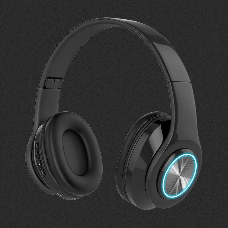 The colorful and luminous Bluetooth wireless headphones are a type of over-ear headset that is compatible with music and calls on all mobile phones and popular headphones detail image 15