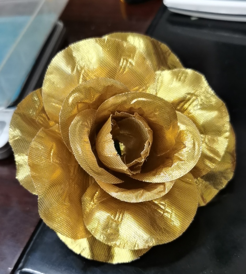 Golden cloth rose flowers