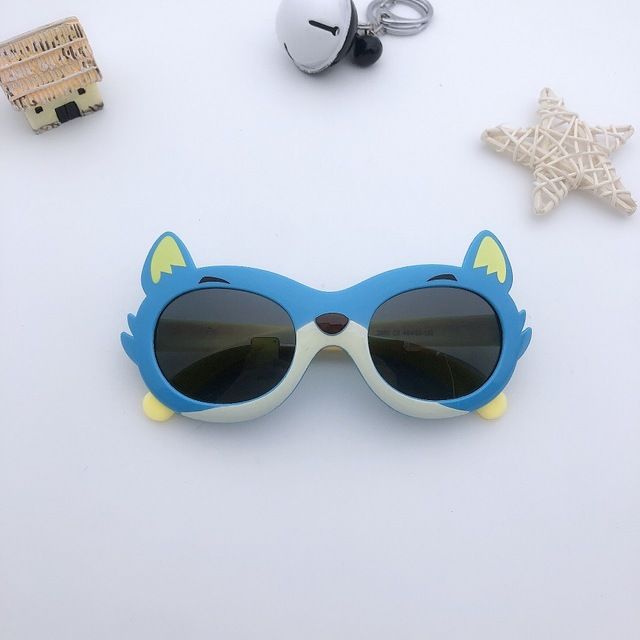 新款卡通小灰灰小狐狸儿童太阳镜硅胶遮阳宝宝墨镜潮流小孩护目偏光眼镜送小汽车盒子详情图9